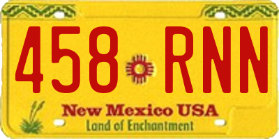 NM license plate 458RNN