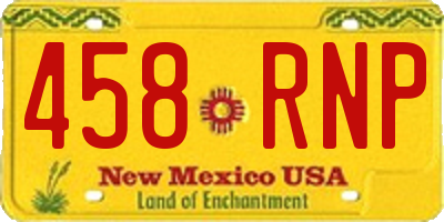 NM license plate 458RNP