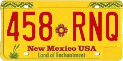 NM license plate 458RNQ