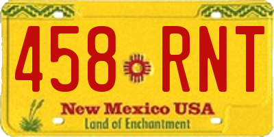 NM license plate 458RNT