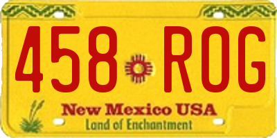 NM license plate 458ROG