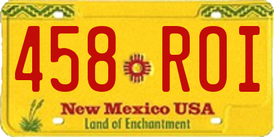 NM license plate 458ROI