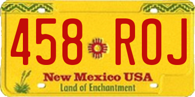 NM license plate 458ROJ