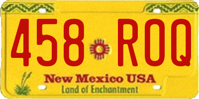 NM license plate 458ROQ