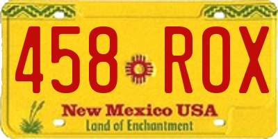NM license plate 458ROX