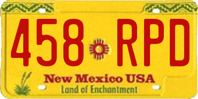NM license plate 458RPD