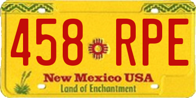 NM license plate 458RPE
