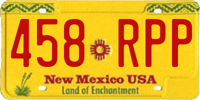 NM license plate 458RPP