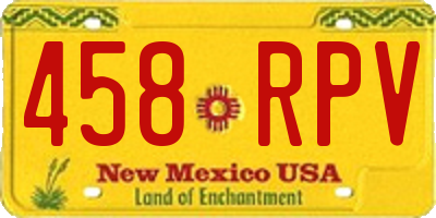 NM license plate 458RPV