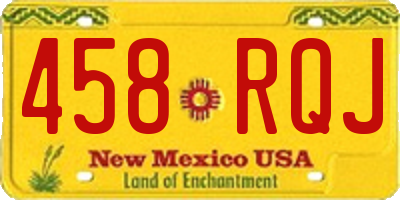 NM license plate 458RQJ