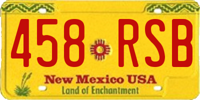 NM license plate 458RSB