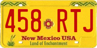 NM license plate 458RTJ