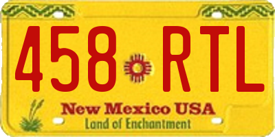NM license plate 458RTL