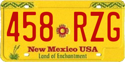 NM license plate 458RZG