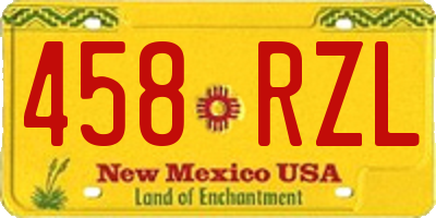 NM license plate 458RZL