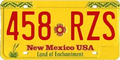 NM license plate 458RZS