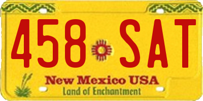 NM license plate 458SAT