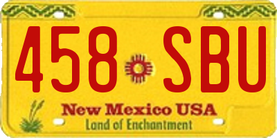 NM license plate 458SBU