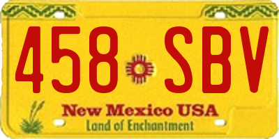NM license plate 458SBV