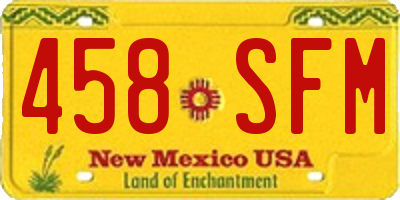 NM license plate 458SFM