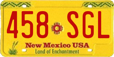 NM license plate 458SGL