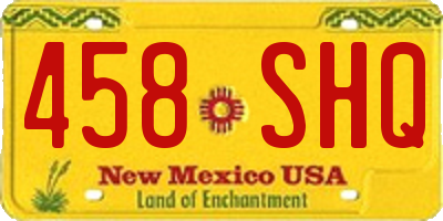 NM license plate 458SHQ