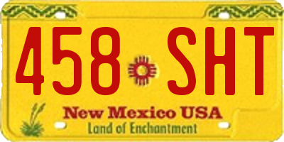NM license plate 458SHT