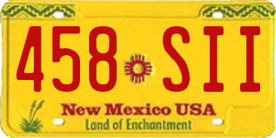 NM license plate 458SII