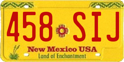 NM license plate 458SIJ