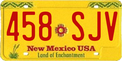 NM license plate 458SJV