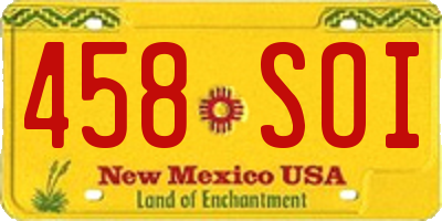 NM license plate 458SOI