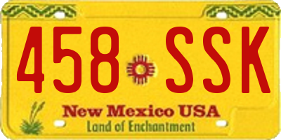 NM license plate 458SSK