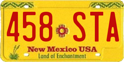 NM license plate 458STA