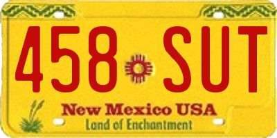 NM license plate 458SUT