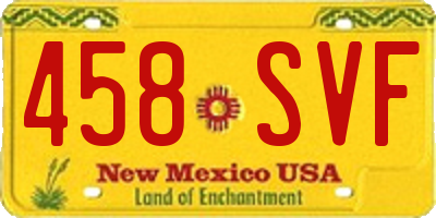 NM license plate 458SVF