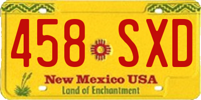 NM license plate 458SXD