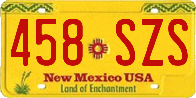 NM license plate 458SZS