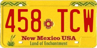 NM license plate 458TCW
