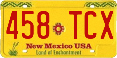NM license plate 458TCX