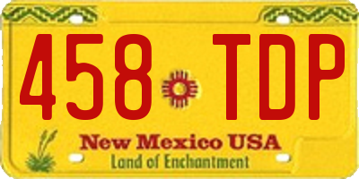 NM license plate 458TDP