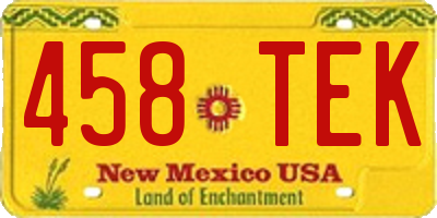 NM license plate 458TEK