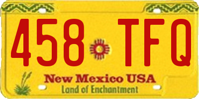 NM license plate 458TFQ