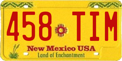 NM license plate 458TIM
