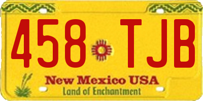 NM license plate 458TJB