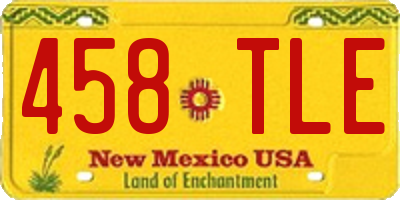 NM license plate 458TLE