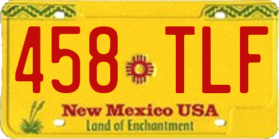 NM license plate 458TLF