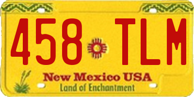 NM license plate 458TLM