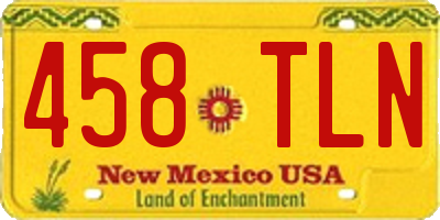 NM license plate 458TLN