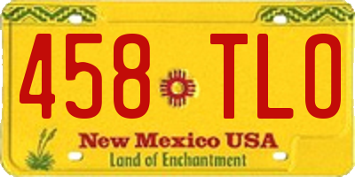 NM license plate 458TLO