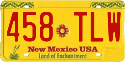 NM license plate 458TLW